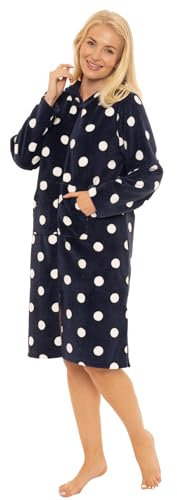 Suzy & Me Vestaglia da donna in pile con cappuccio e cerniera, SPOT BLU MARINO, 12-14