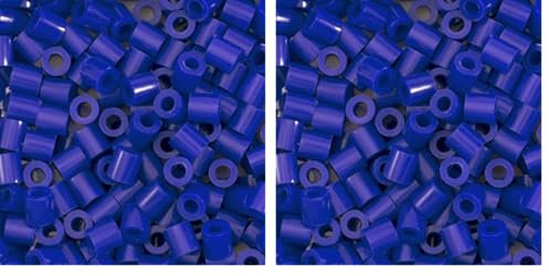 Vaessen Creative 5009-014 Bügelperlen, Blau, 1100 Stück, Steckperlen zum Basteln mit Kindern, DIY Gestalten von Schmuck, Deko, Verzierungen und weiteren Bastelideen (Packung mit 2)