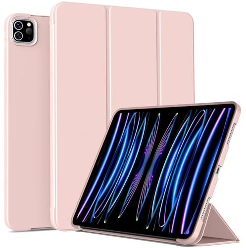 BFGTSJF Hülle für iPad Pro 11 Zoll, 4./ 3./ 2. Generation Modell 2022/2021/2020, Unterstützung Pencil 2. Aufladung, Intelligent Auto Schlafen/Wachen, Rosa