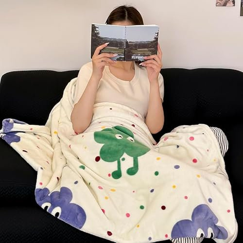 Kuscheldecke Flauschig Groß Farbige Punkte Fleecedecke Decke Sofa,Warm Sherpa Sofaüberwurf Decke, Decke Flauschig Mikrofaser Wolldecken für Couch