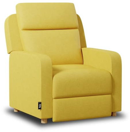 Nalui – Sessel Wohnzimmer, Fernsehsessel (77 x 87 x 98 cm) mit Verstellbarer Beinablage, Manueller Drucköffnung und Verstärkter Struktur. Relaxsessel mit Liegefunktion 160° | Gelb
