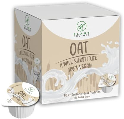 Plant Gourmet - Oat 'milk' 80 x 12ml Pots - A Milk Substitute 100% Vegan - No Refrigeration Required