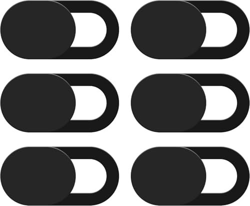 MESMOS 6pk Laptop Camera Cover Slide Cute, Laptop Accessories, Webcam Cover Slide, Phone & Computer Web Cam Privacy Cover Slide, Camera Blocker. (Sleek Black (Small))