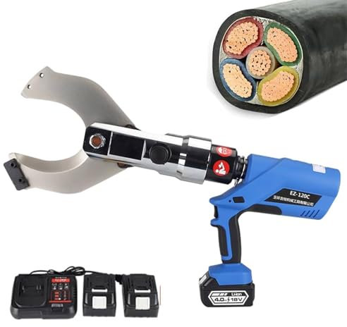 KCHBSE 18V-4.0Ah Battery Battery Cable Cutter Hydraulic Cable Scissors, Electric Wire Cutter, Battery Operated Wire Cutting Tool Copper Al Cable,135C