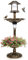 GYMAX Bain d'Oiseaux, Abreuvoir sur Pied, Mangeoire avec 2 Lampes Solaire, Jardinière de Fleurs, Léger et Remplissable, Décoration pour Extérieur (Cuivre)