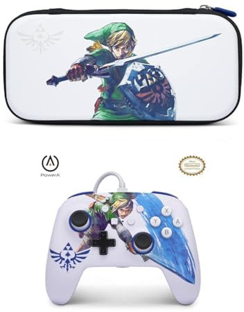 PowerA Slim Case for Nintendo Switch Systems - Master Sword Attack & Wired Controller for Nintendo Switch - Master Sword Attack