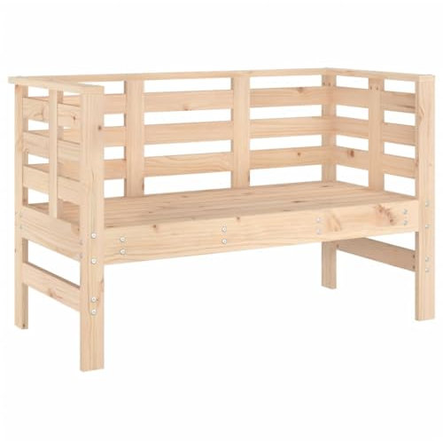 Makastle Gartenbank Holz, Allwetter Sitzbank mit Rückenlehne & Armlehne, Holzbank wetterfest, Balkonbank Parkbank für Garten, Balkon und Terrasse, 111,5x53x71 cm Massivholz Kiefer