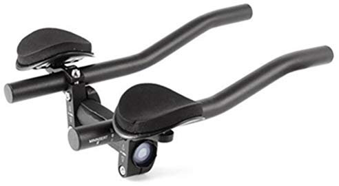 Manubrio Aerobars, Cuscini in Spugna per Riposo da Ciclismo Triathlon in Lega di Alluminio Braccio Regolabile con Spessori Adatto per Calibro 31.8 26 25.4 (Black)