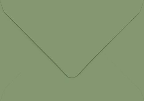 Briefumschläge, C6, Olivgrün, 114 x 162 mm, gummiert, geeignet für A6-Grußkarten, Geburtstag, Weihnachten, kommerzielle Einladungen und den täglichen Gebrauch, 25 Stück