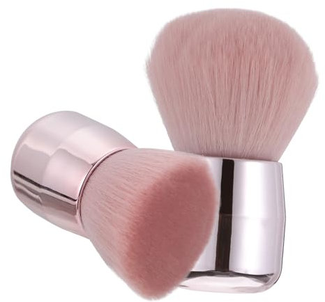 MERRYHAPY Mushroom Shape Makeup Brush Set 2pcs, Powder Foundation and Blush Brushes Retractable Handle, Soft Cosmetic Face Makeup Tools for Precise Application and Setting