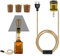 E27 Soporte para Lampara para Botella, Base de Lámpara de Metal Cerámico con Cable de Cuerda de 240 CM, Se Puede Equipar con Pantalla, Lámpara de Mesa Botella de Vino DIY para Todo Tipo de Botellas
