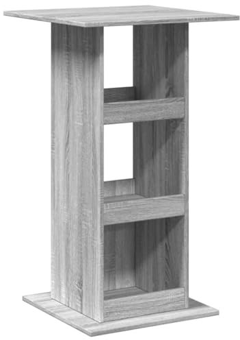 vidaXL Bar Table with Storage - Grey Sonoma - Engineered Wood - 60x60x102 cm