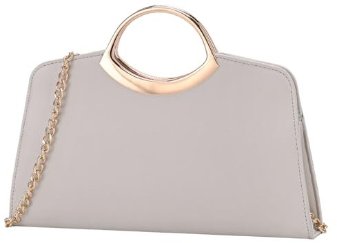 Kasgo Clutch Damen, Mode Vegan Handtasche Frauen Abendtasche Formal Crossbody Tasche für Party Hochzeit Cocktail Prom Beige