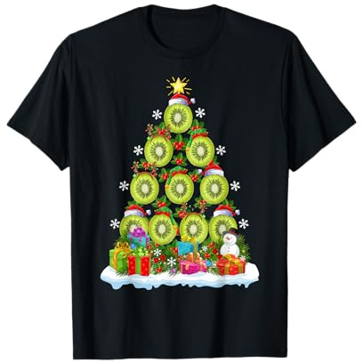 Kiwi Fruit Xmas Decoration Santa Kiwi Fruit Christmas Tree T-Shirt