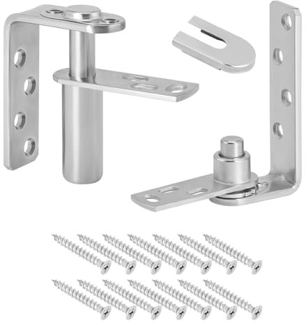 Fenghome 304 Stainless Steel Door Pivot Hinges, Self-Return Heavy Duty Swinging Door Hardware for Cafe, Bar, and Swing Doors, Self-Closing Hinges (Silver)