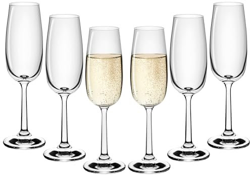 Gerlach 1760 Flow - Lot de 6 flûtes à champagne - 175 ml - Passe au lave-vaisselle - Transparent