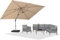 PURPLE LEAF - Sombrilla de jardín (3 x 4 m, rectangular, techo giratorio 360°, protección UPF 50+, sombrilla de jardín al aire libre con poste de champán colgante de aluminio, para piscina, terraza