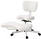 MallCreaty Ergonomischer Meditationsstuhl, ADHS-Stuhl mit Lendenwirbelstütze und Rädern, höhenverstellbar, Bürostuhl mit gekreuzten Beinen und Beinauflage, Criss Cross Chair (weiß)