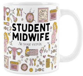 Purely Home Student Midwife Mug - Funny Trades Novelty Job Gift - Tea/Coffee Hot Drinks White Ceramic Cup Present for Midwives/Fertility Doctors