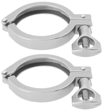 Be In Your Mind 2 Stück 2 Zoll Tri-Clamp 304 Edelstahl Einzelstift-Sanitärklemme mit Flügelmutter Kompatibel mit Sankey Keg Kompatibel mit Moonshine-Destilliersäulen