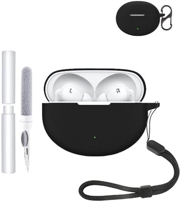 Silicone Protective Case for OnePlus Nord Buds 3 Pro Earbuds - Durable and Eco-Friendly Bluetooth Earphone Cover with Precise Holes and Charging Compatibility - Shock-proof, Comfortable Touch,Black