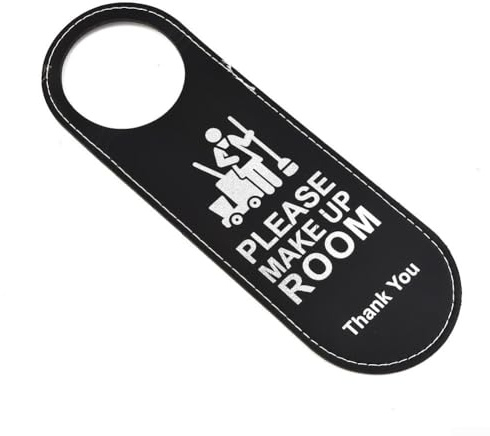 YJDOORPLAY 1 x Türschild mit Aufschrift Do Not Disturb, doppelseitiges Leder-Hängeschild, für Hotelzimmer, Zuhause, Schlafzimmer, gemeinsame Wohnung, für 24 x 8 cm