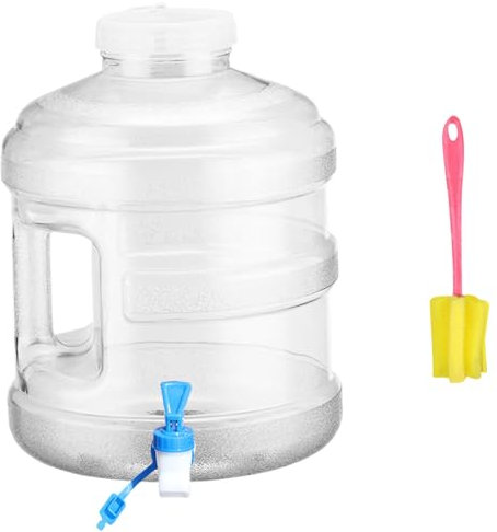 HoveeLuty Bidon d'eau avec Robinet et Couvercle à vis, 11, 3 l, Large goulot, résistant à la Chaleur, avec poignée, Rond, pour la Maison, Le Camping, Les Voyages, Le Camping