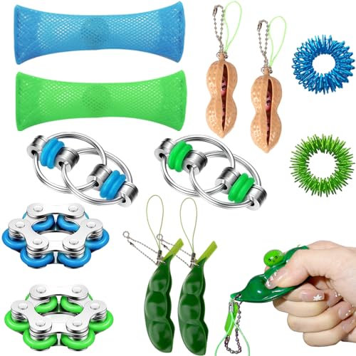 DGMI Fidget Toys 12 Stück Anti Stress Spielzeug Set Adhs Spielzeug Fidget Spinner Toy Fidget Toys Erwachsene Anti Angst Geschenke Antistress für Kinder Erwachsene