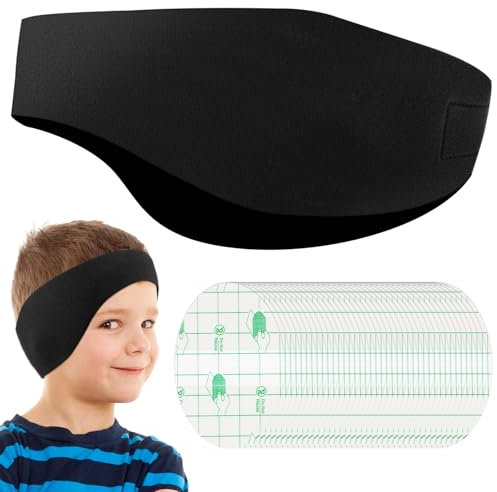 Fascia da Nuoto per Bambini, Protezione Dell'udito Fascia per Orecchie in Neoprene, Fascia Impermeabile con 40pcs Adesivi per Orecchie Impermeabili, Fascia Sportiva Elastica per Nuoto e Surf