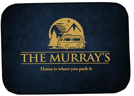 Artylicious Personalised Motorhome mat - Campervan Door Mat - BLUE GRUNGE 44cm x 32cm PS950