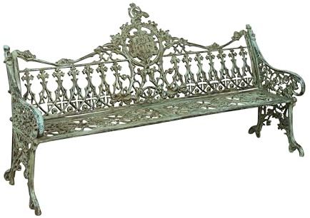 Biscottini Gartenbank 180 x 65 x 100 cm – Bank aus Gusseisen – Gartenbank aus Gusseisen – antike Gartenbank – Gartensofa 3-Sitzer aus Metall