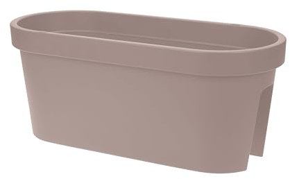 mucHome Geländer Balkonkasten 60x26x25 cm – Blumenkasten Pflanzkasten Blumentopf - Blumenkübel für Balkon & Terrasse (Beige)