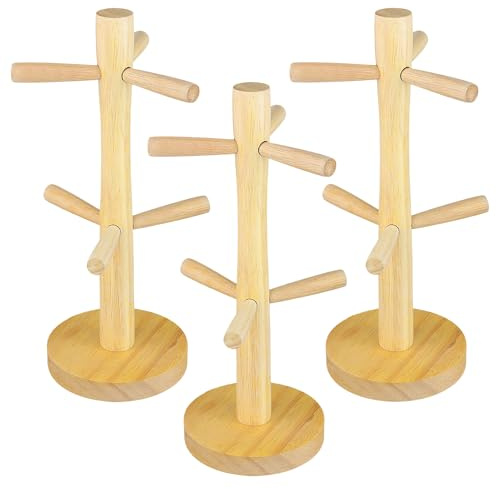 YIXNSW Lot de 3 porte-gobelets en bois - 32 x 12,5 cm - Pour cuisine, café