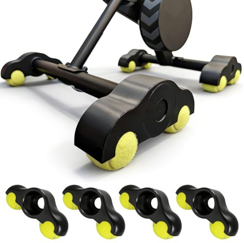 4 Stück Rocker Plate Feet für Wahoo Kickr Core Rollentrainer Mit 8 Tennisbällen, Tragbarer Wippplatten-Fahrradtrainer, Indoor Cycling Snap Rocker Feet Adapter