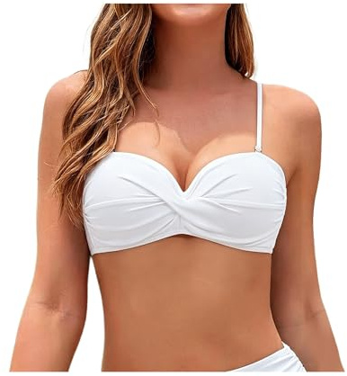 Bandeau Top Spaghetti Strap Bikini Strapless Bikini Top Bandeau Swim Tops Tube Tops Swimsuit Blouse Swimsuits Women Bikinis Triangle Bikinis Push Up Bandeaus Padded