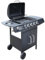 vidaXL Gasgrill mit 4 Brennern 1 Seitenbrenner BBQ Grill Standgrill Grillwagen Grillstation Gartengrill Wagengrill Barbecue Schwarz