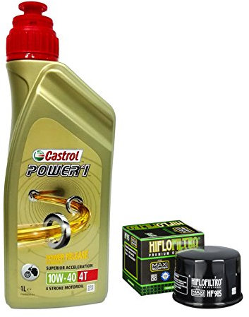 Kit tagliando 3 Litri Castrol Power 1 10W40 filtro olio Yamaha T-Max 500 530 Xciting