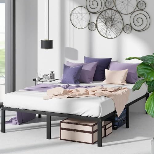 ZINUS Yelena Sommier plateforme en métal 36 cm | Support à lattes en acier | Pour adultes et adolescents | Facile à monter | Espace de rangement sous le lit | 90 x 190 cm | Noir