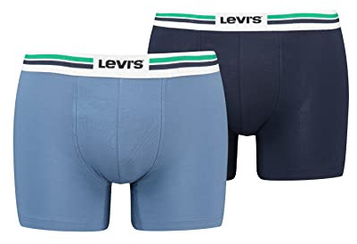 Levi's Men's Solid Basic Boxers (Pack of 6) Underwear, Blue, XL