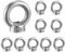 10 Stück Ringmutter M6 Edelstahl Ringösen Edelstahl Augenmuttern Hardware Ringförmige Innengewinde-Befestigungsschraube zum Heben von Zubehör, Oberflächenpolieren, Silber