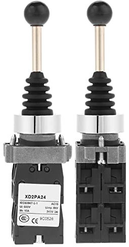 Joystick Switch 4 Positio, 1PC 600v Joystick Controller Interruttore Di Ritorno a Molla Sostituzione Del Controllo Joy Stick a 4 Posizioni XD2PA24CR(Nero)