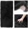AmeliaHome Teppich Lammfell Kunstfell Hochflor Bettvorleger rechteckig Dokka Schwarz 50x150 cm