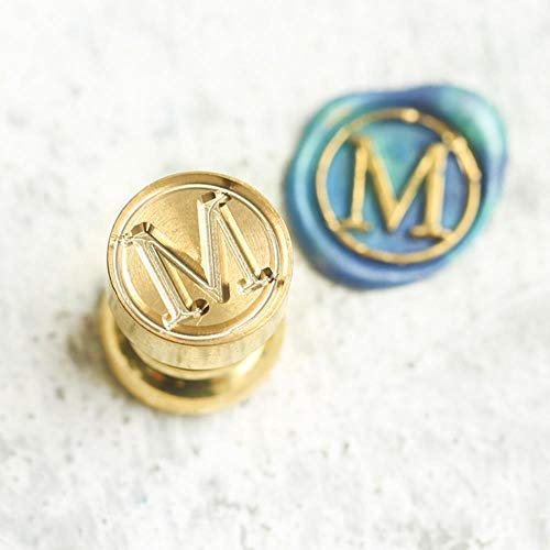 KKDIY Mini Englisch Alphabet Wachs Siegelkopf Metall Feuerfarbe Siegelkopf Hochzeitseinladung Umschläge Versiegelungsstempel 12mm-P-013