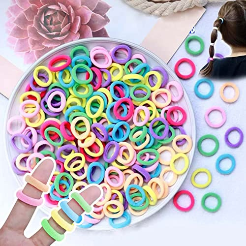 Haargummis für Mädchen, 100 Stück, mehrfarbig, Mini-Haarbänder, nahtlos, Pferdeschwanz-Halter, winzige Gummibänder, Haargummis, Kleinkinder, Haarschmuck für Mädchen