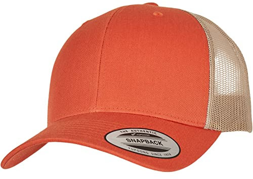 Flexfit Retro Trucker 2-Tone Gorra de béisbol, Naranja rústico/Caqui, Talla única Unisex Adulto