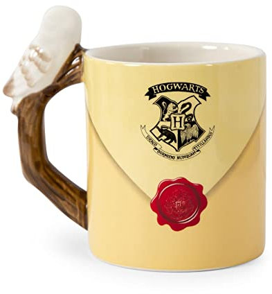 Harry Potter Envelope Ceramic Mug With Sculpted Hedwig Handle | Holds 20 Ounces