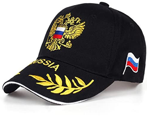 Russische Flagge Baseballkappe, Verstellbarer Wappen Eagle Emblem Badge Hut Für Camping -wandersport Schwarz