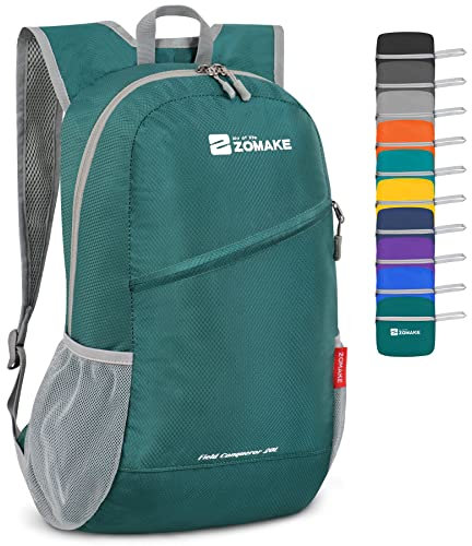ZOMAKE Ultraleicht Faltbarer Rucksack 20L,Kleiner Rucksäcke Wasserdicht Wanderrucksack Packable Backpack für Damen Herren Outdoor Wandern(Armeegrün)