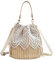 Anopo Stroh Tasche Schulter Tasche Wicker Frauen Tasche Lace String Handtasche Woven Sommer Rattan Strand Tasche Boho Urlaub Eimer Blatt