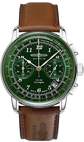 Zeppelin Herrenuhr mit Lederband Serie LZ126 Los Angeles Chronograph Datum 7614-4